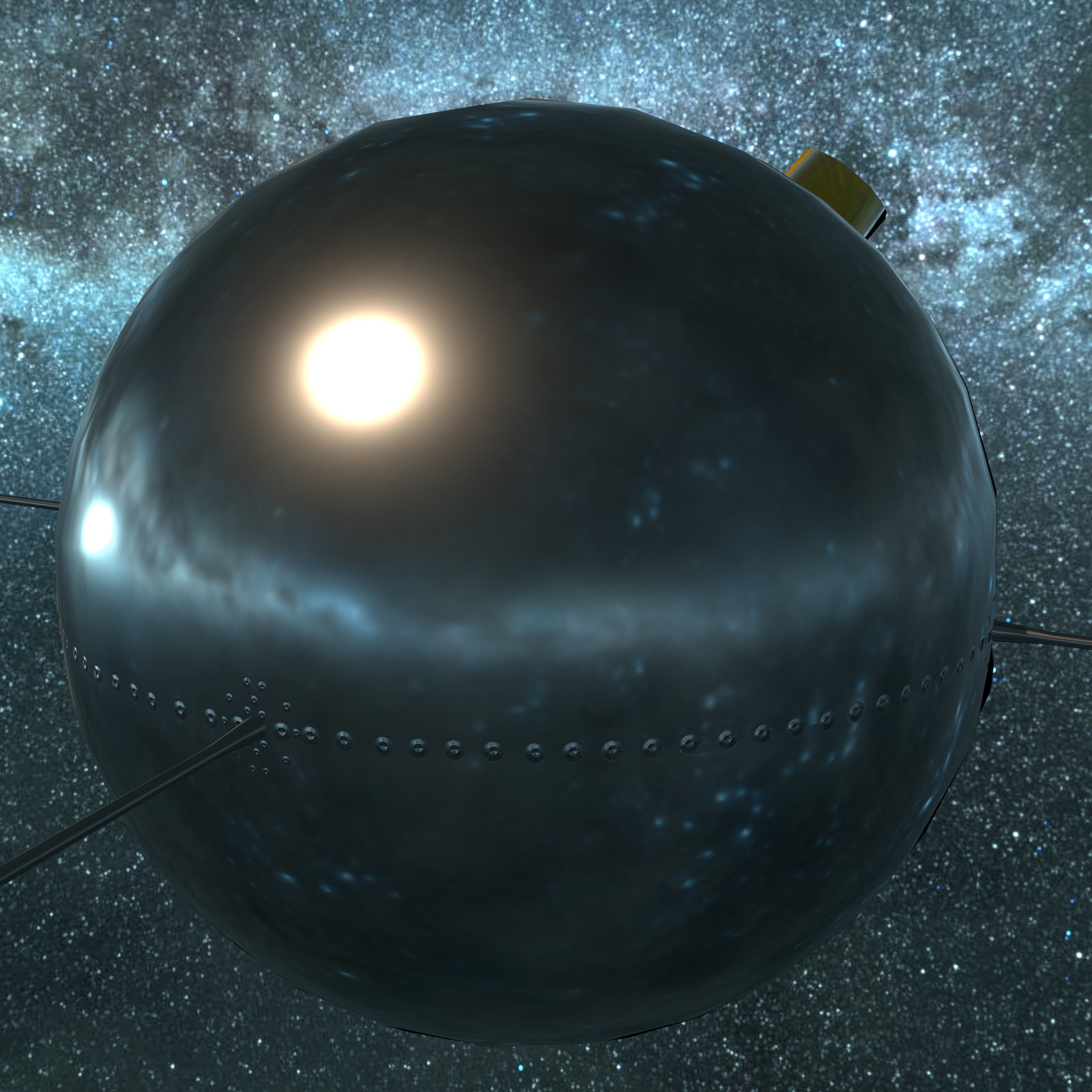 Vanguard 2 Satellite Low-poly 3D model_4