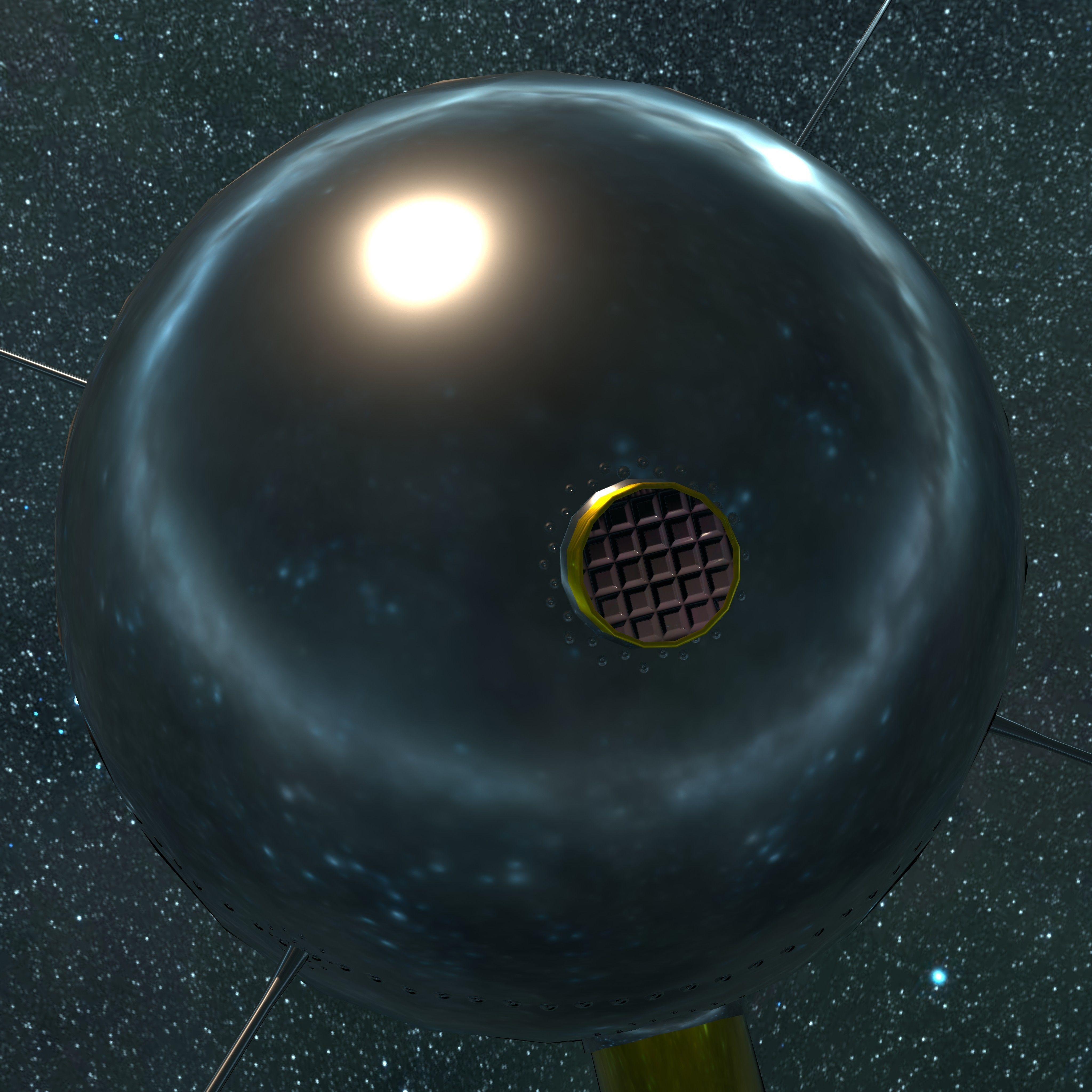 Vanguard 2 Satellite Low-poly 3D model_8