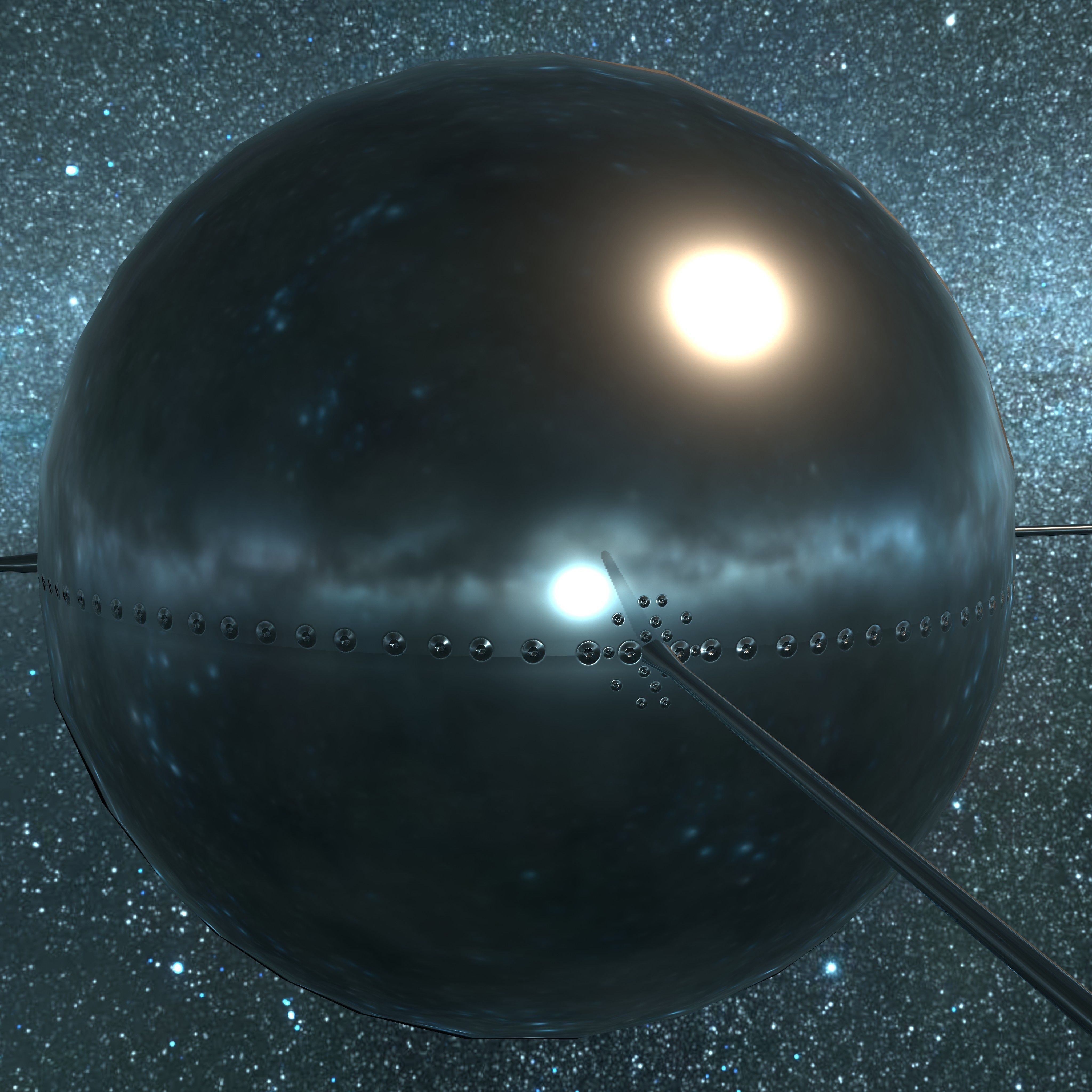 Vanguard 2 Satellite Low-poly 3D model_5