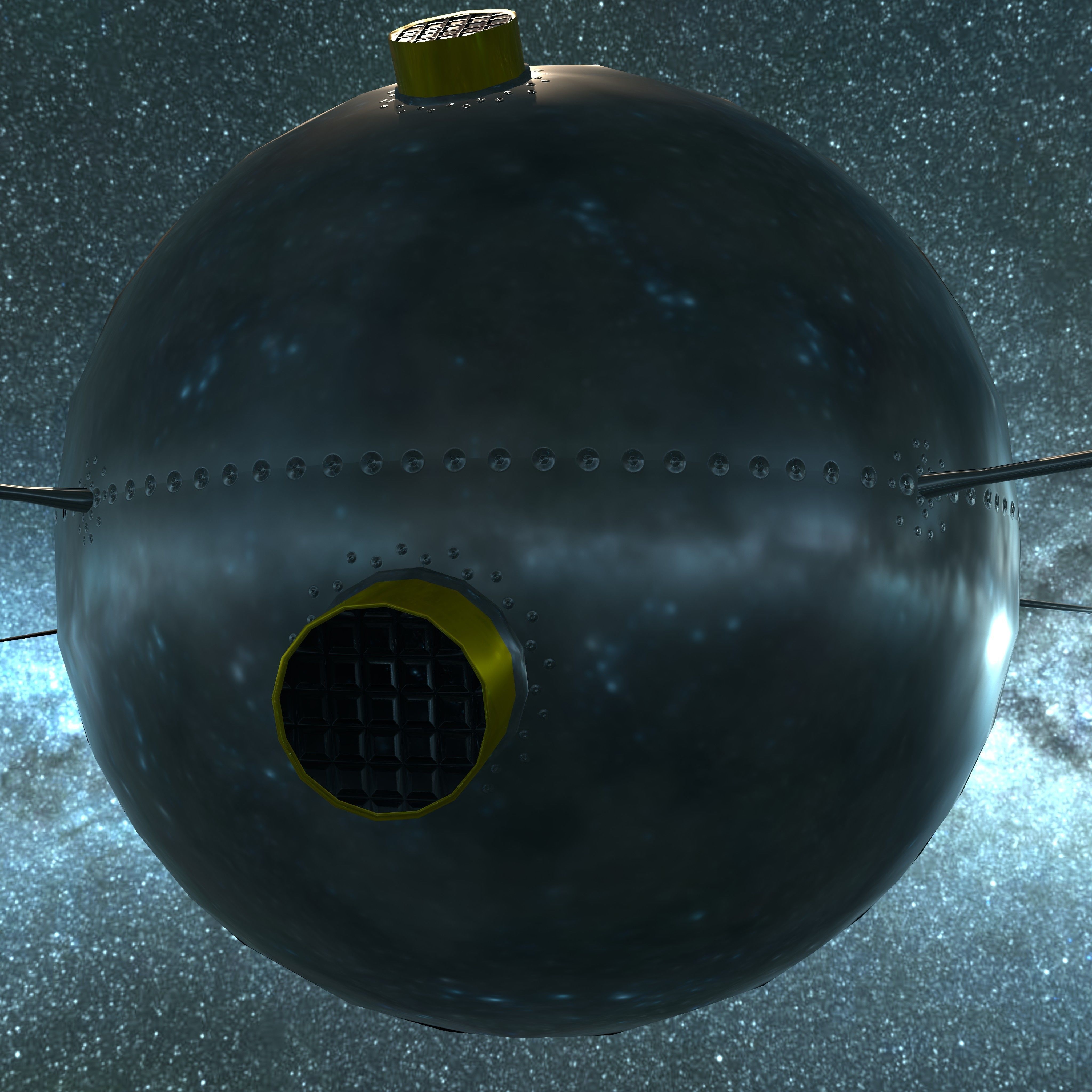 Vanguard 2 Satellite Low-poly 3D model_11