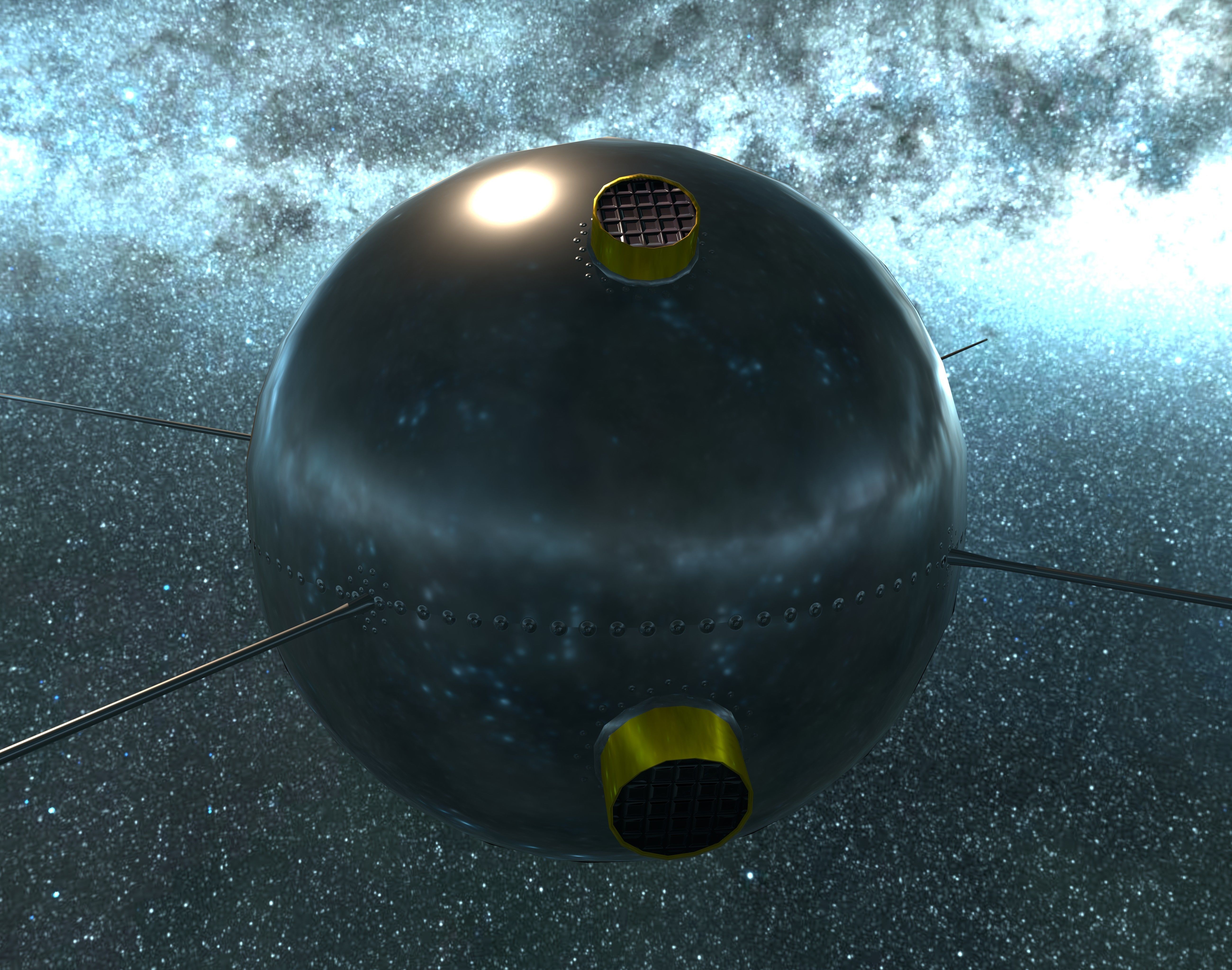Vanguard 2 Satellite Low-poly 3D model_2