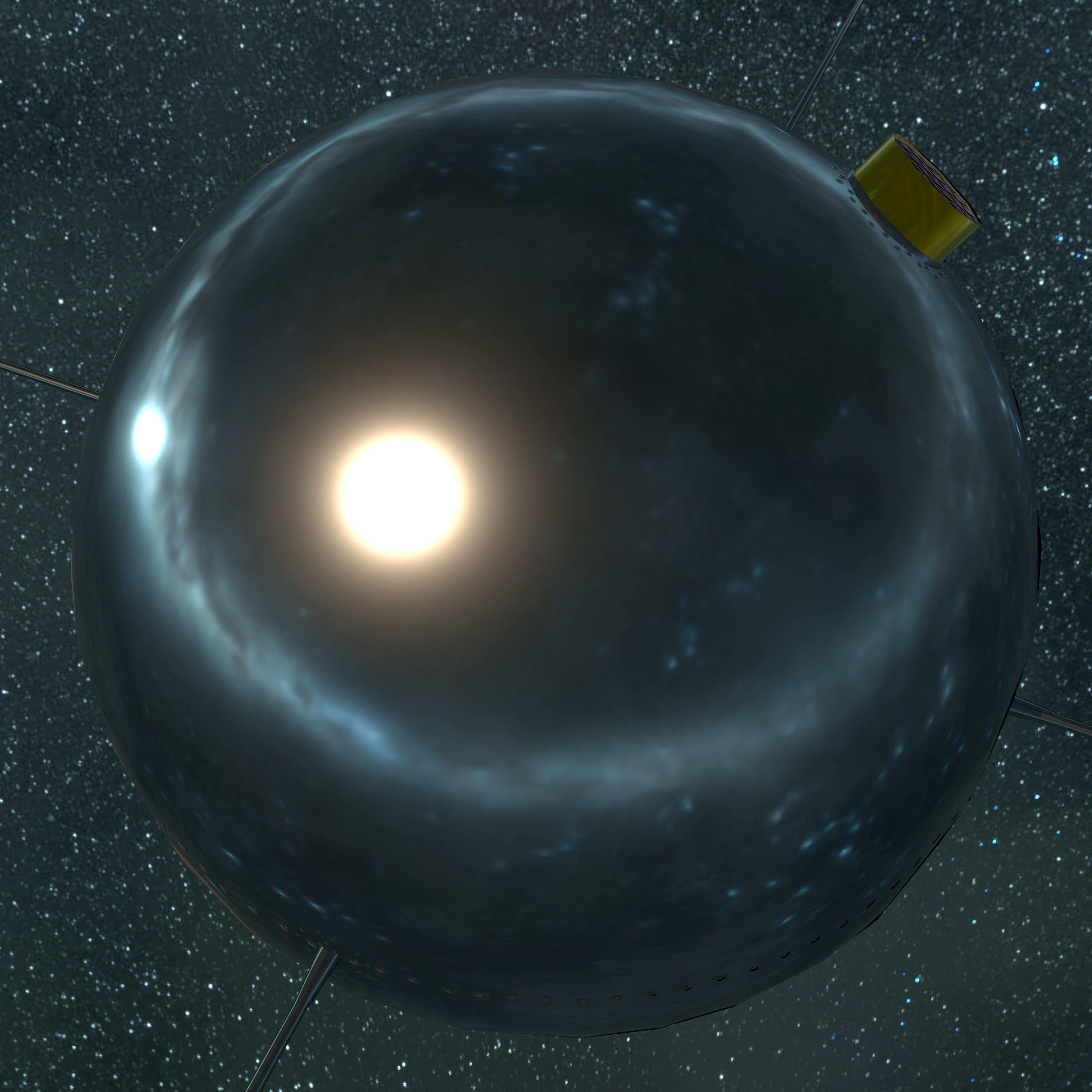 Vanguard 2 Satellite Low-poly 3D model_9