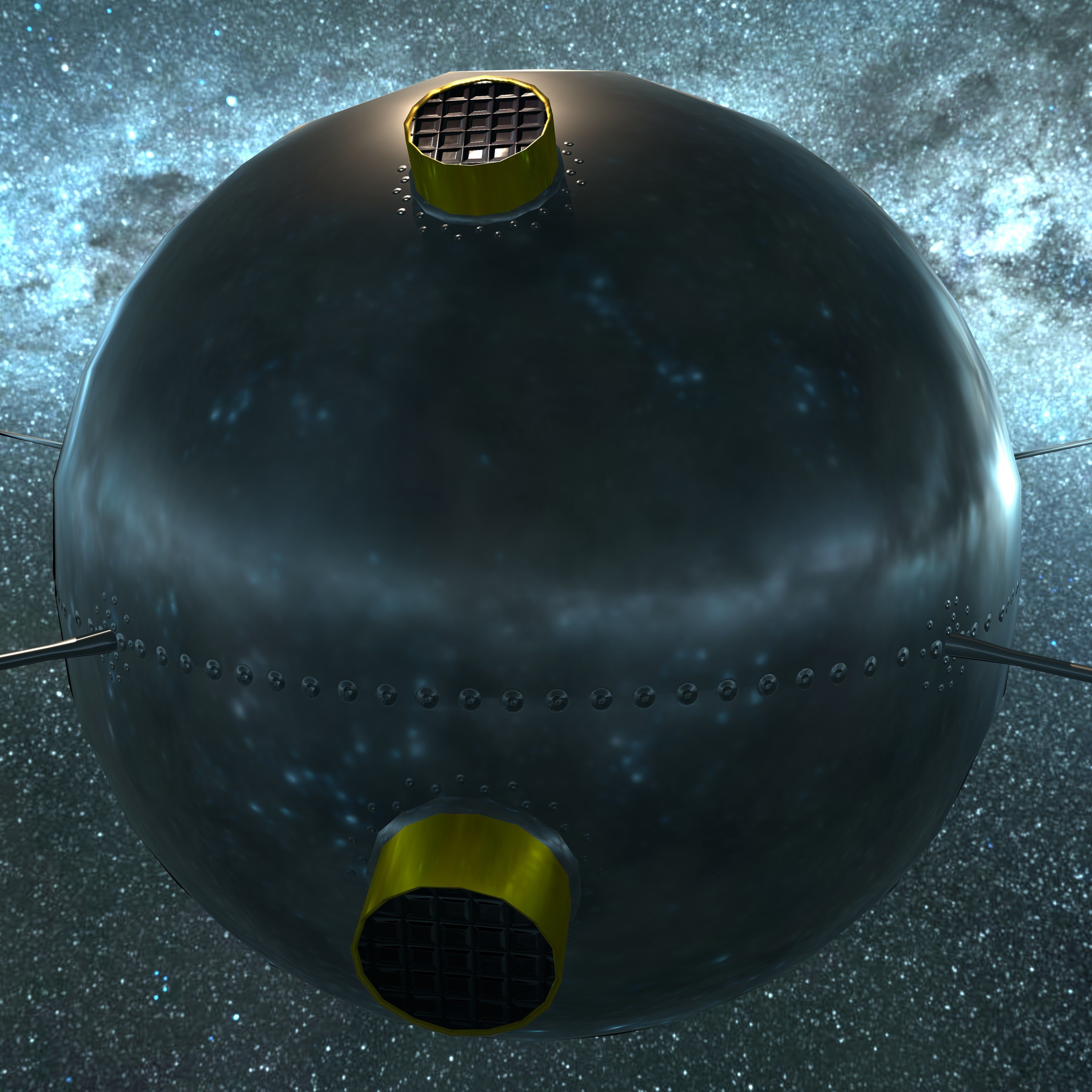 Vanguard 2 Satellite Low-poly 3D model_7