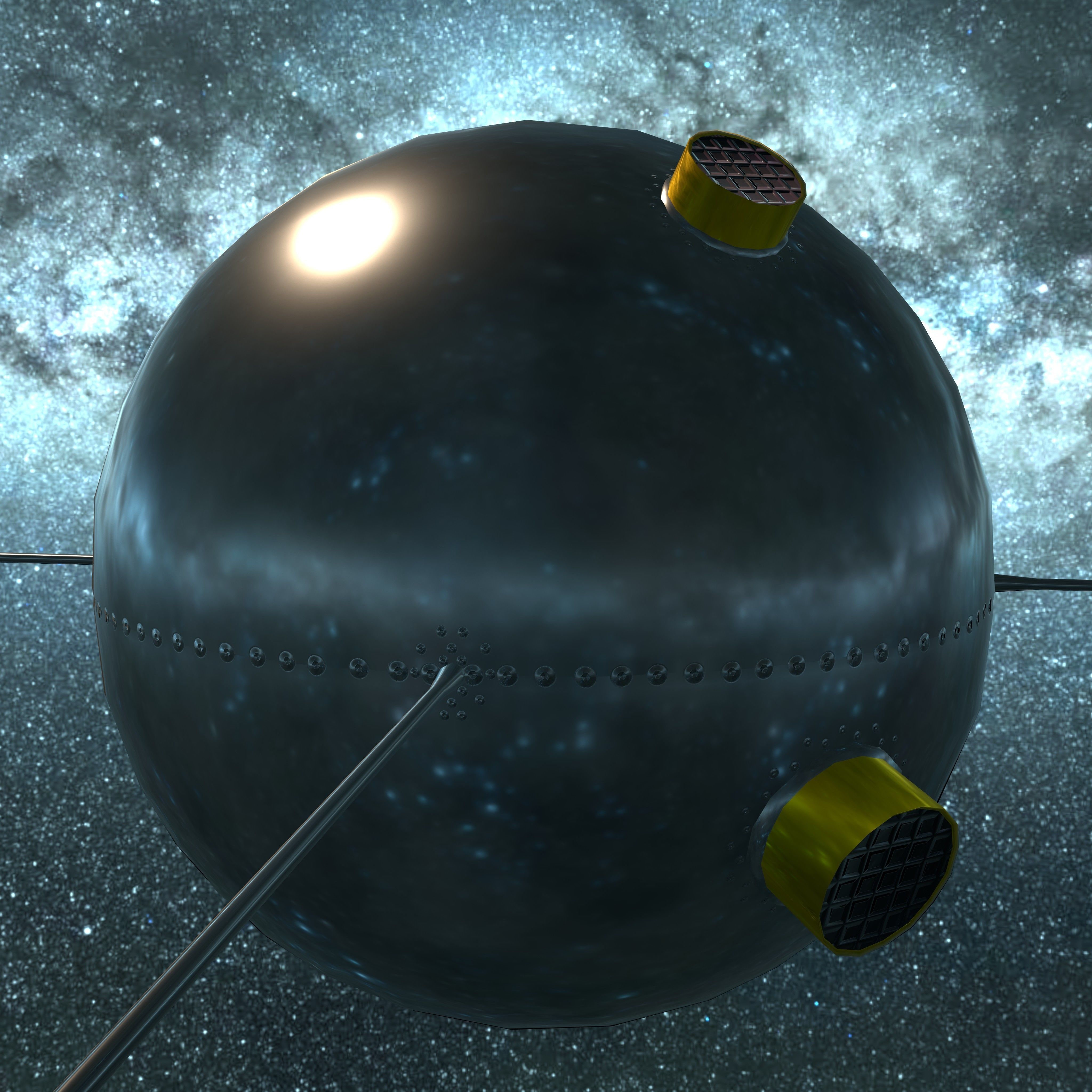 Vanguard 2 Satellite Low-poly 3D model_3