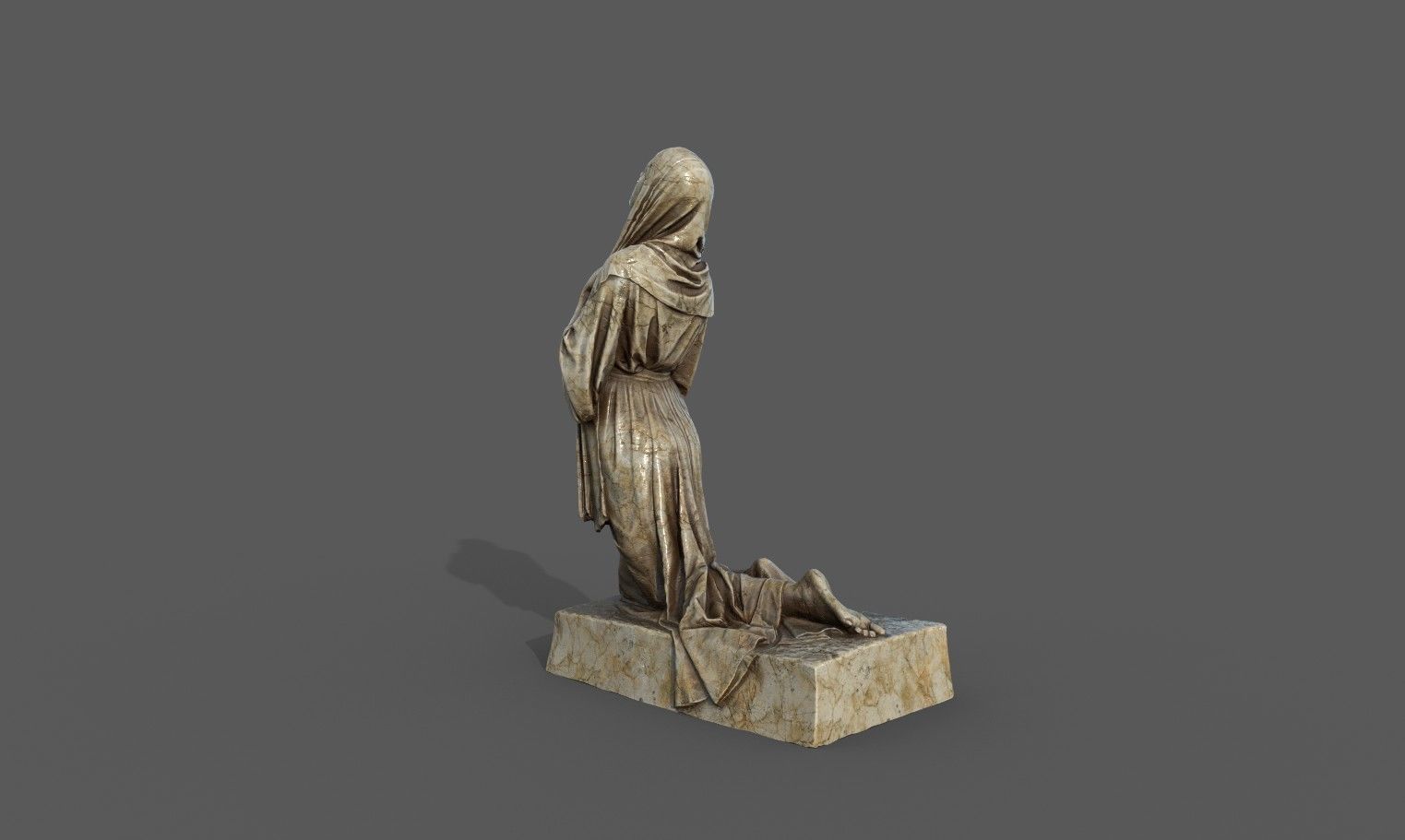 The Annunciation statue  Low-poly 3D model_12