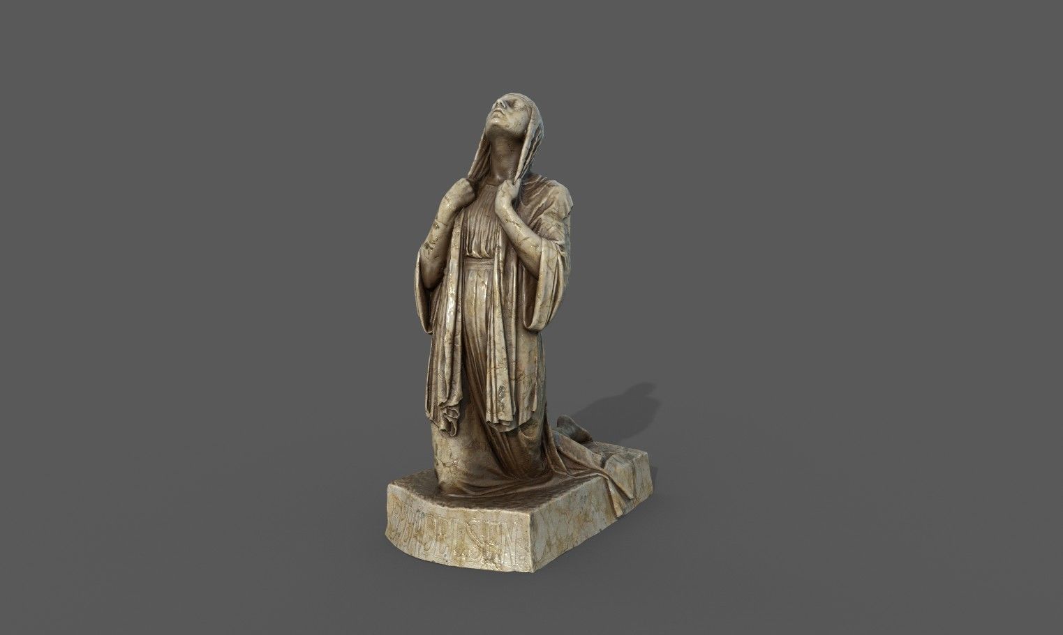The Annunciation statue  Low-poly 3D model_10