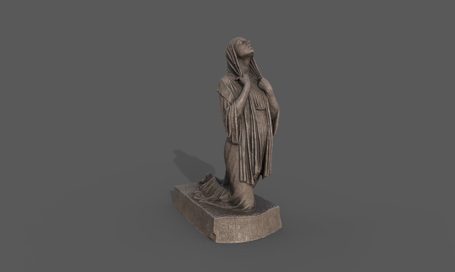 The Annunciation statue  Low-poly 3D model_7