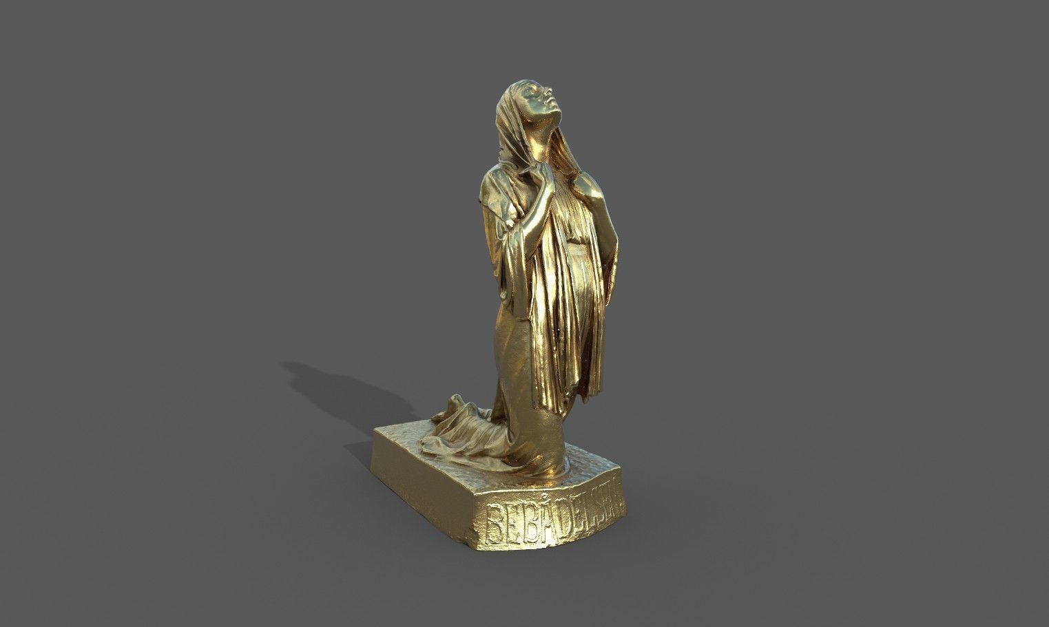 The Annunciation statue  Low-poly 3D model_25