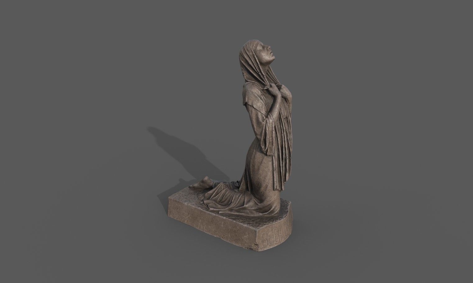 The Annunciation statue  Low-poly 3D model_6
