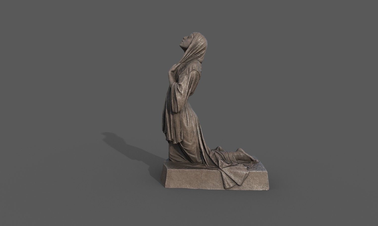 The Annunciation statue  Low-poly 3D model_1