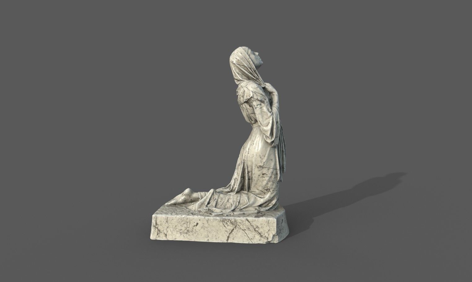The Annunciation statue  Low-poly 3D model_15