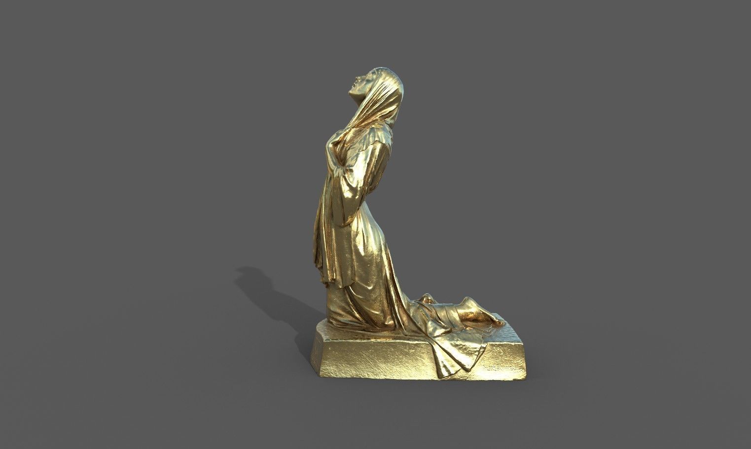 The Annunciation statue  Low-poly 3D model_21