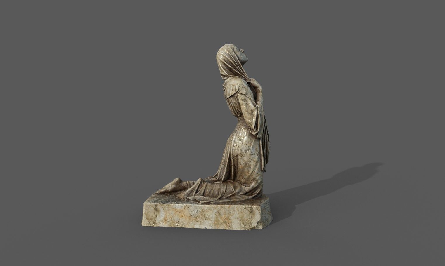 The Annunciation statue  Low-poly 3D model_14