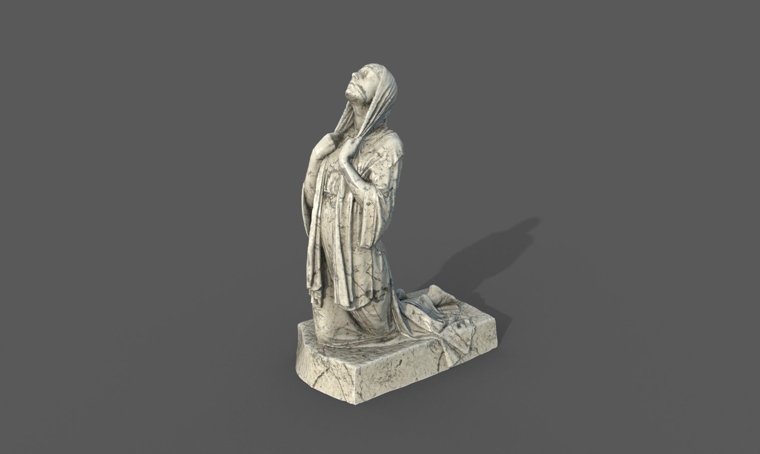 The Annunciation statue  Low-poly 3D model_17