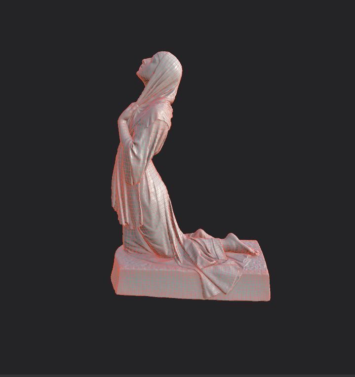The Annunciation statue  Low-poly 3D model_27
