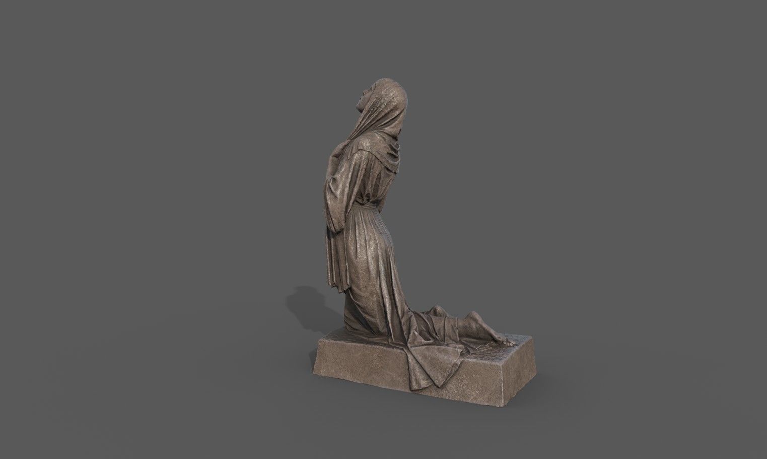 The Annunciation statue  Low-poly 3D model_2