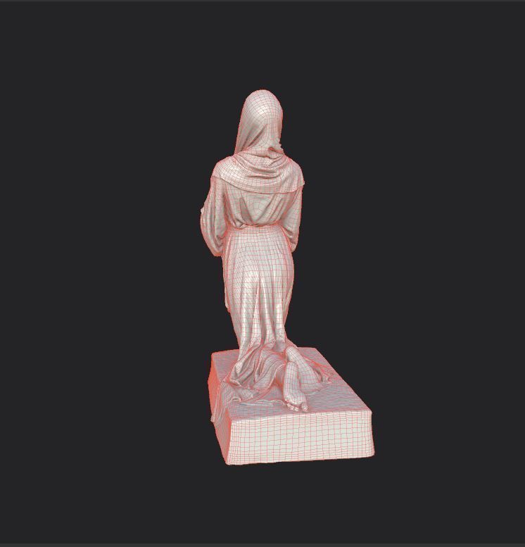 The Annunciation statue  Low-poly 3D model_26