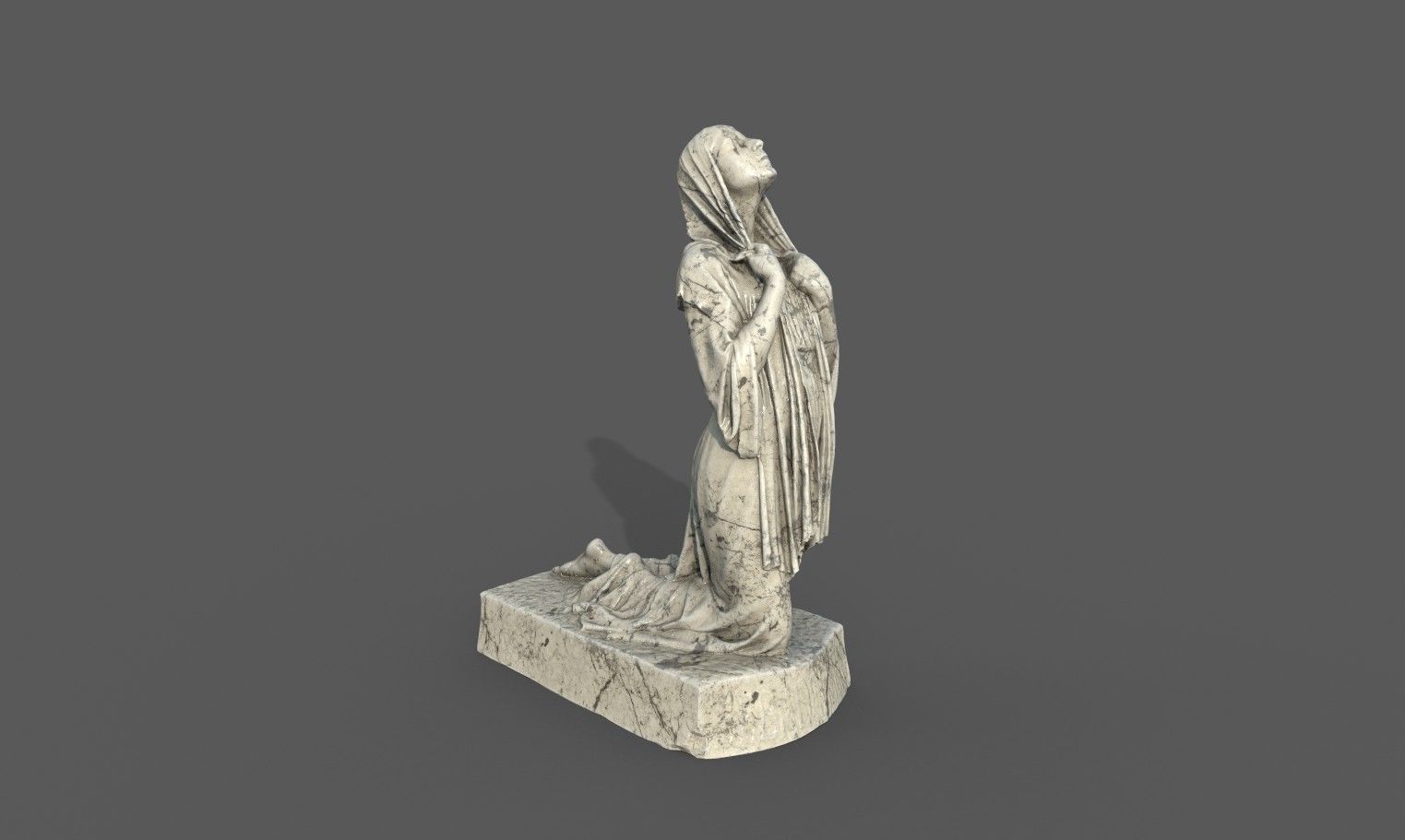The Annunciation statue  Low-poly 3D model_16