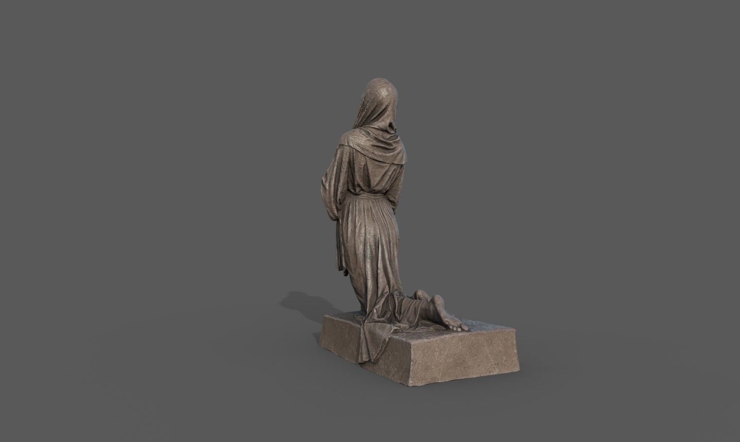 The Annunciation statue  Low-poly 3D model_3