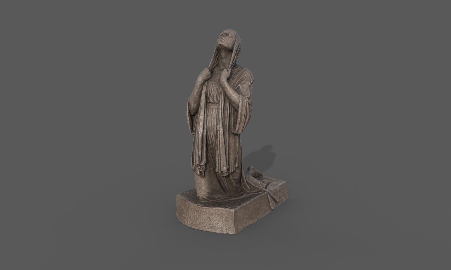 The Annunciation statue  Low-poly 3D model_8