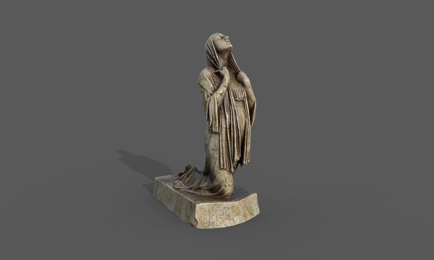 The Annunciation statue  Low-poly 3D model_9