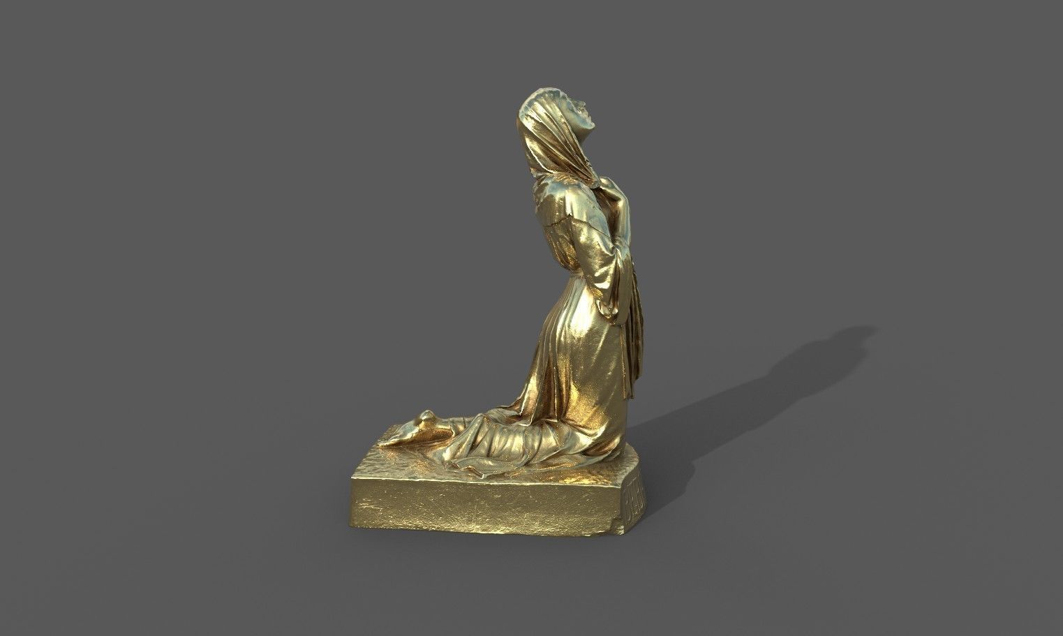 The Annunciation statue  Low-poly 3D model_24