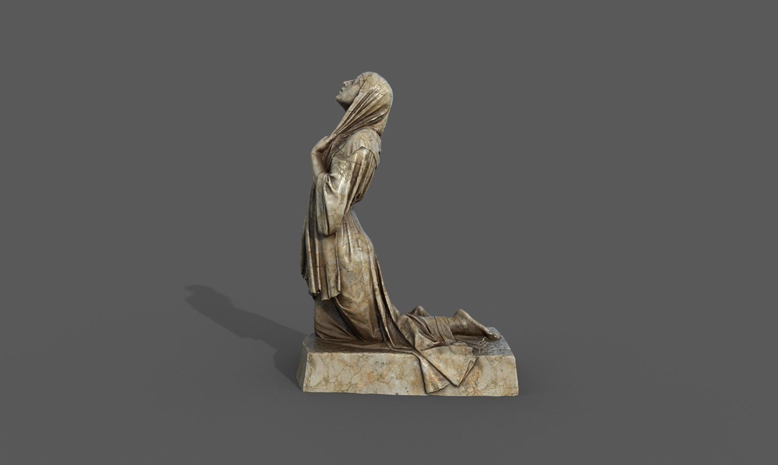 The Annunciation statue  Low-poly 3D model_11