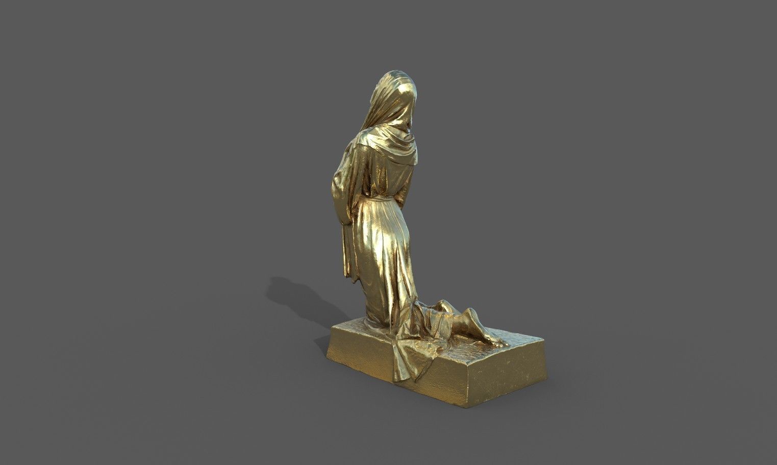 The Annunciation statue  Low-poly 3D model_22