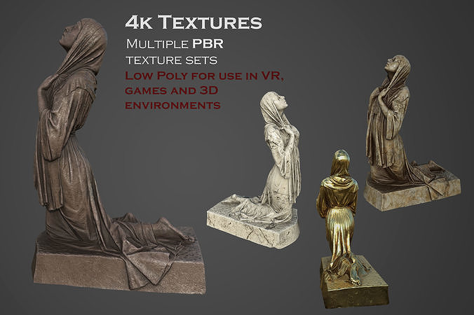 The Annunciation statue  Low-poly 3D model