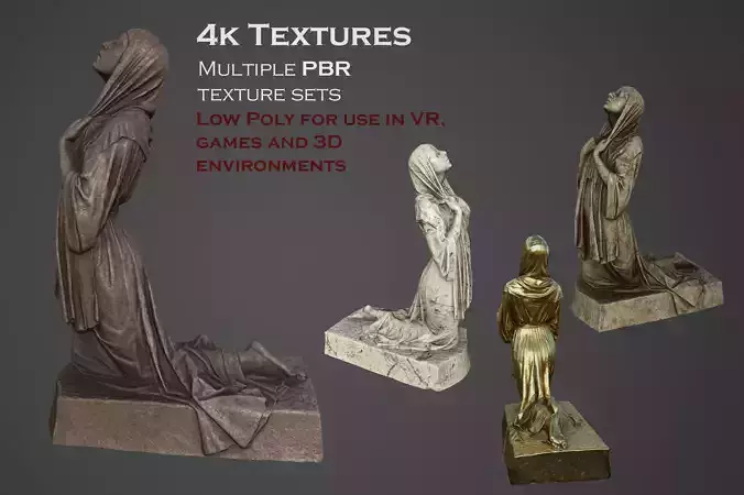 The Annunciation statue  Low-poly 3D model
