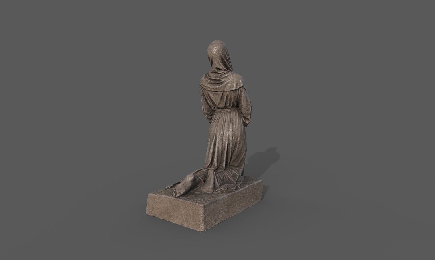 The Annunciation statue  Low-poly 3D model_4