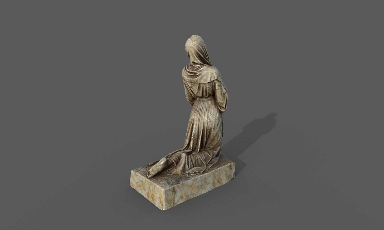 The Annunciation statue  Low-poly 3D model_13