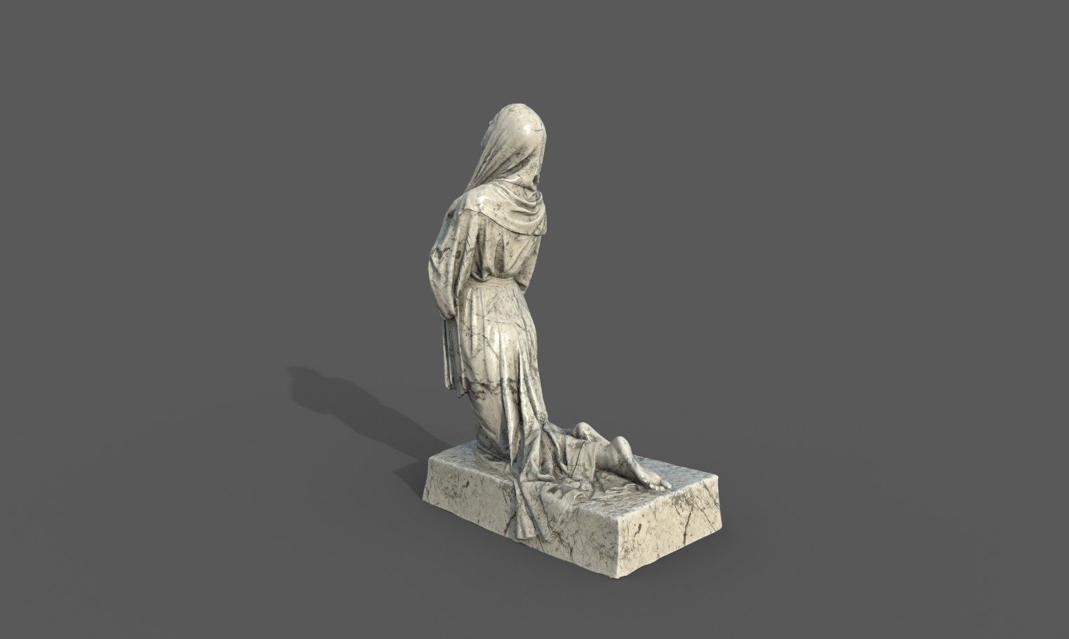 The Annunciation statue  Low-poly 3D model_19