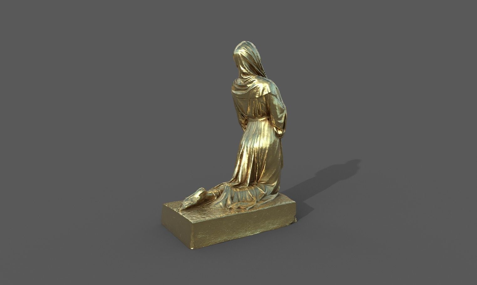 The Annunciation statue  Low-poly 3D model_23