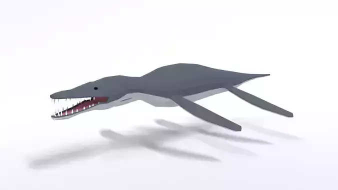 Low Poly Cartoon Liopleurodon