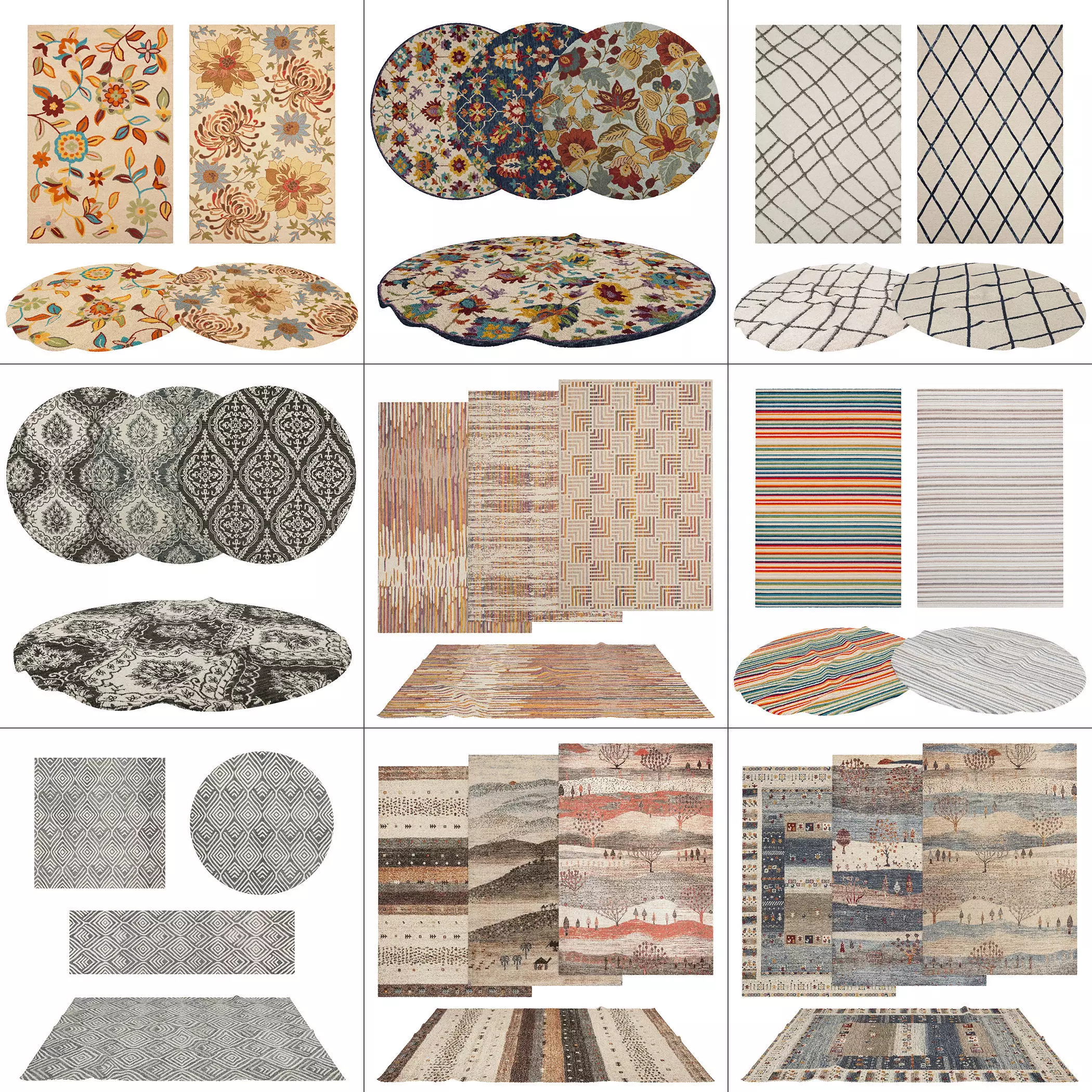 9 in 1 Rug Collection No 29 Low-poly 3D model