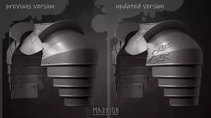 UPDATED Gorget and shoulder pads of Gondor LoTR 3D print model