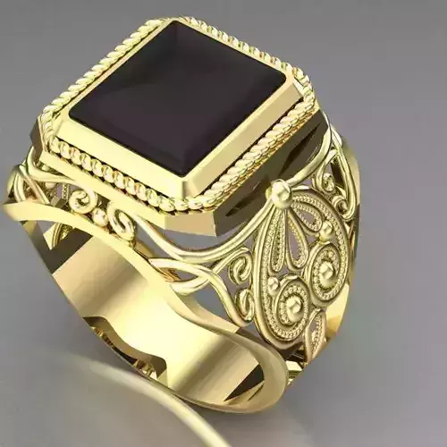 male signet with filigree  3D print model