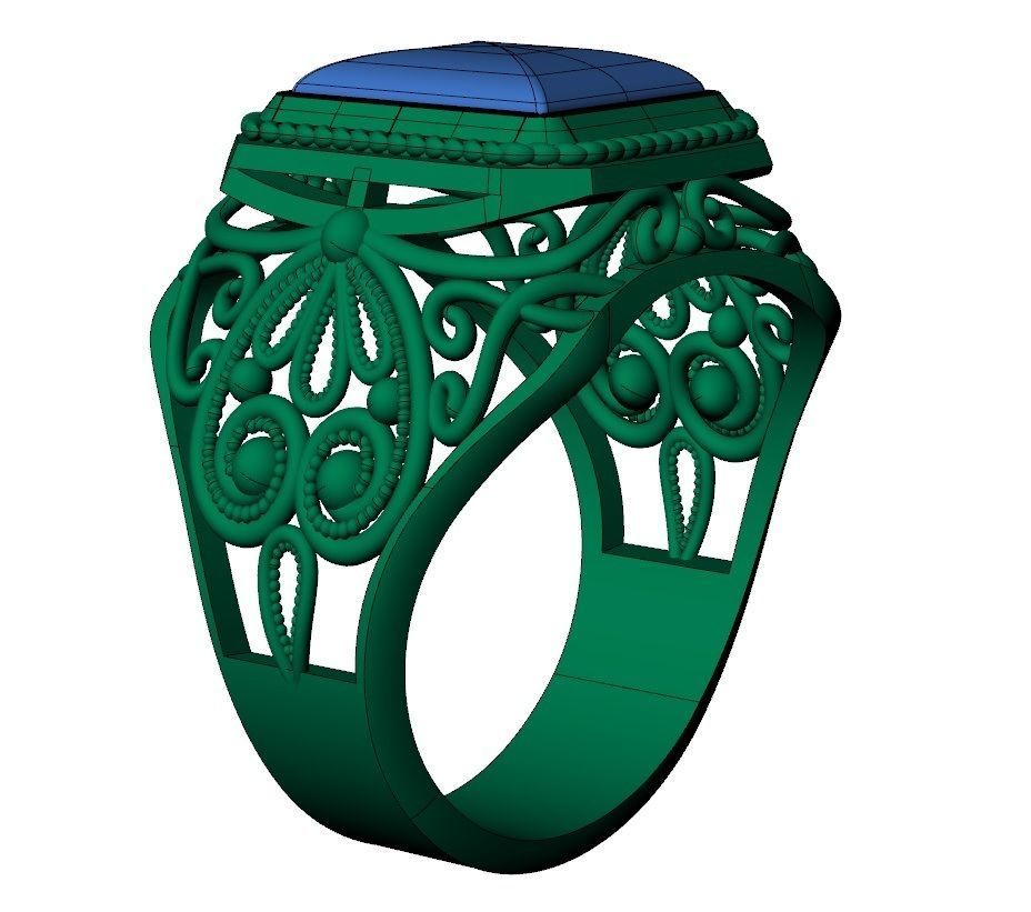 male signet with filigree 3D print model_1