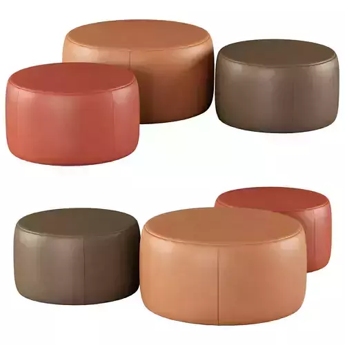 Torres Round Leather Ottoman Three Color