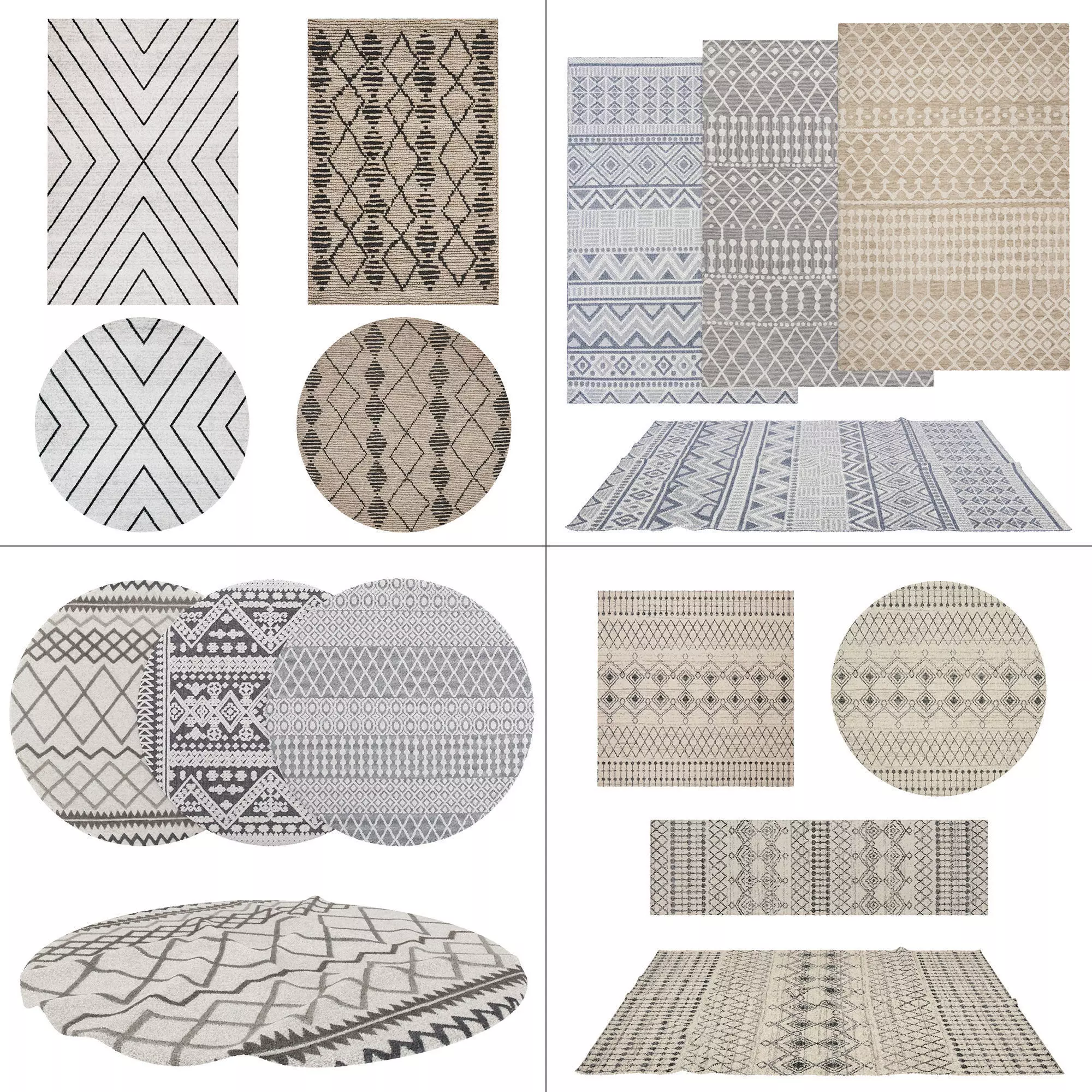 4 in 1 Rug Collection No 30 Low-poly 3D model