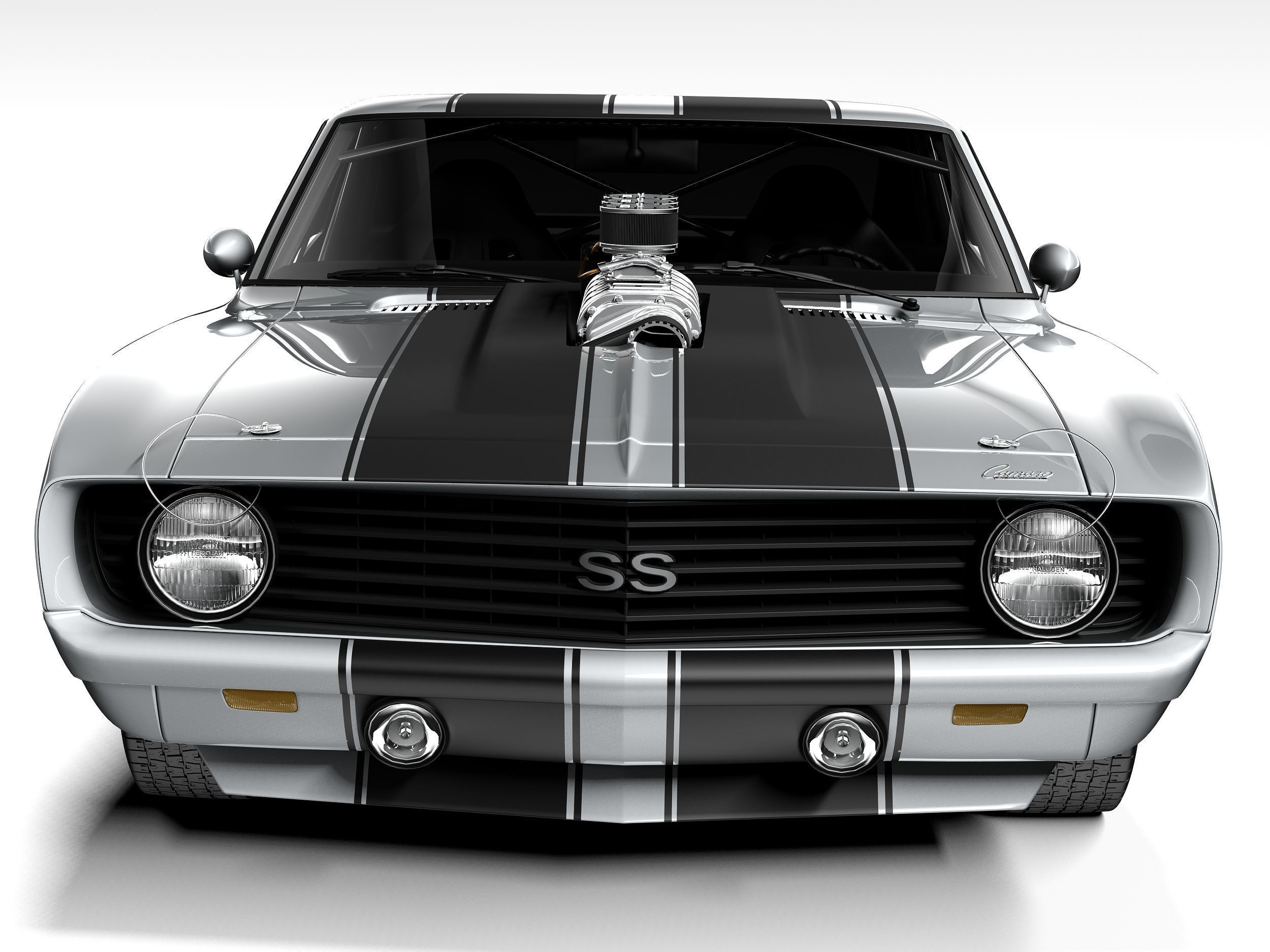 Chevrolet Camaro SS 1969 Street Rod 3D model_9