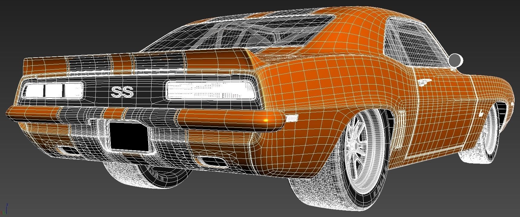 Chevrolet Camaro SS 1969 Street Rod 3D model_13