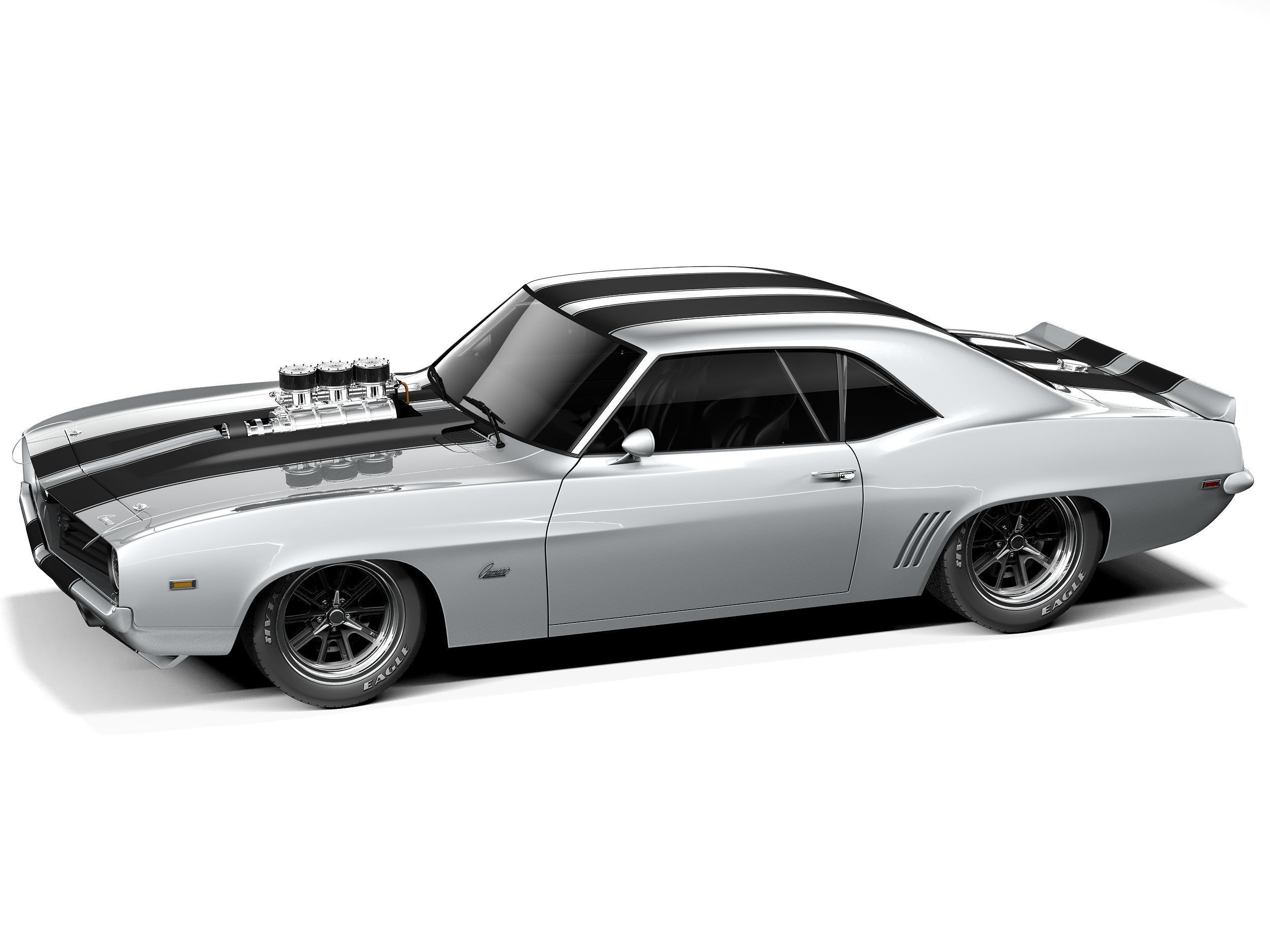 Chevrolet Camaro SS 1969 Street Rod 3D model_11