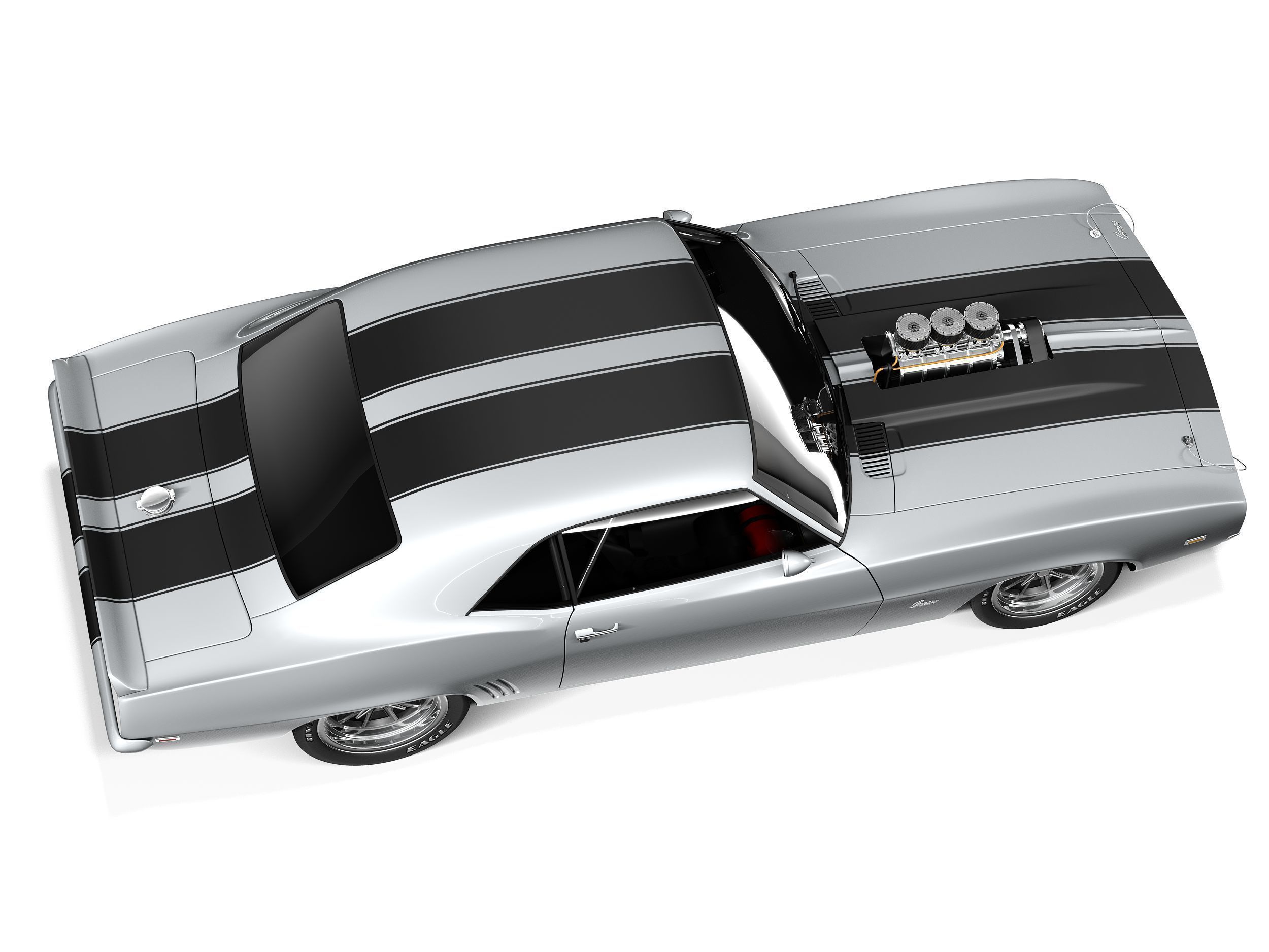 Chevrolet Camaro SS 1969 Street Rod 3D model_7