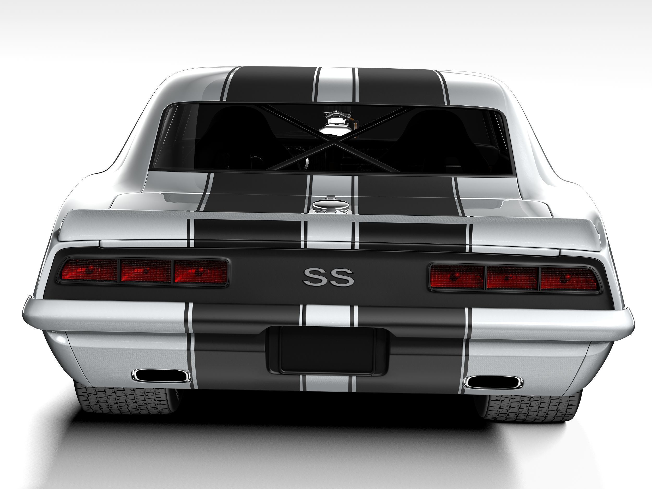 Chevrolet Camaro SS 1969 Street Rod 3D model_8