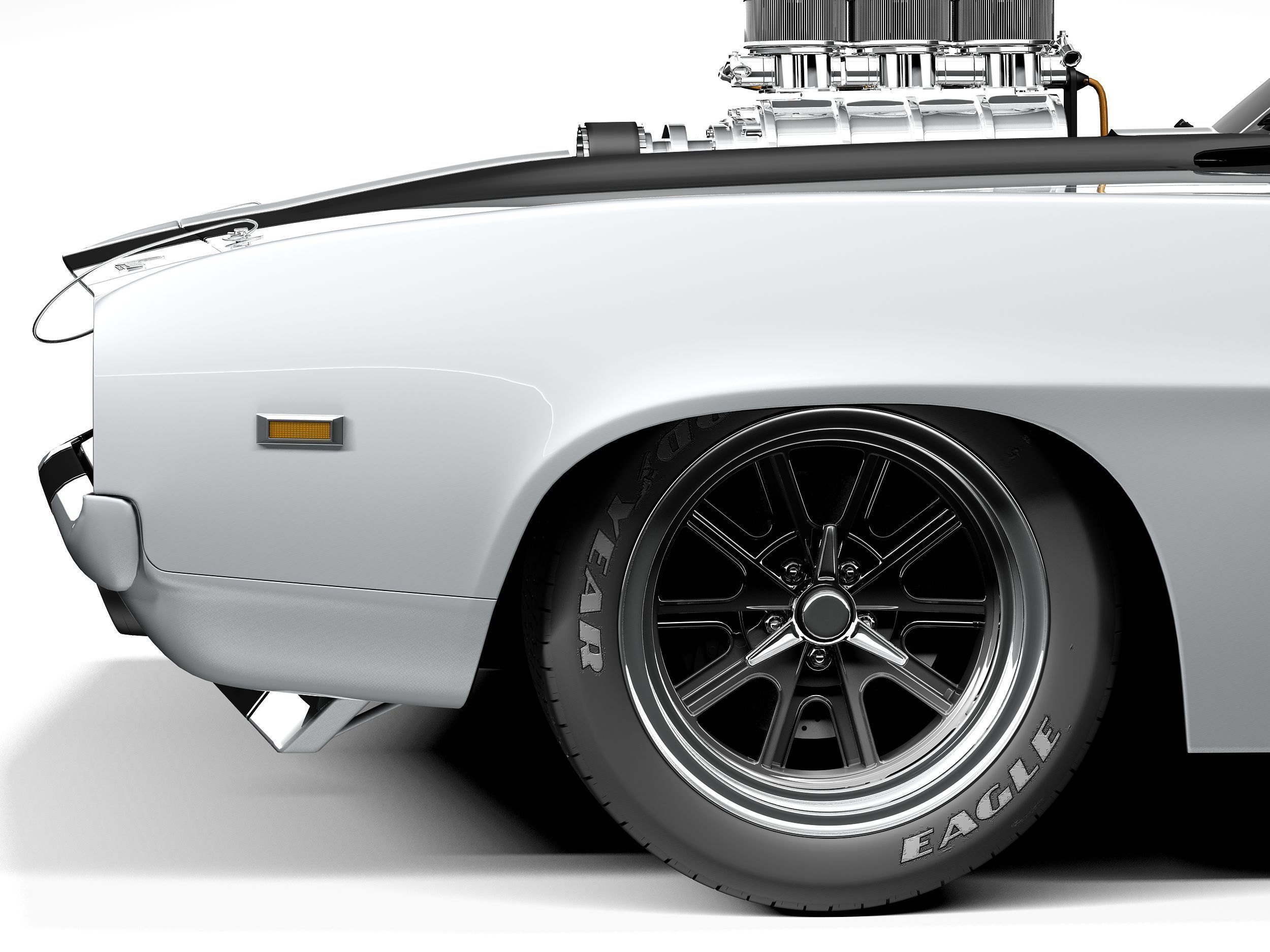 Chevrolet Camaro SS 1969 Street Rod 3D model_10