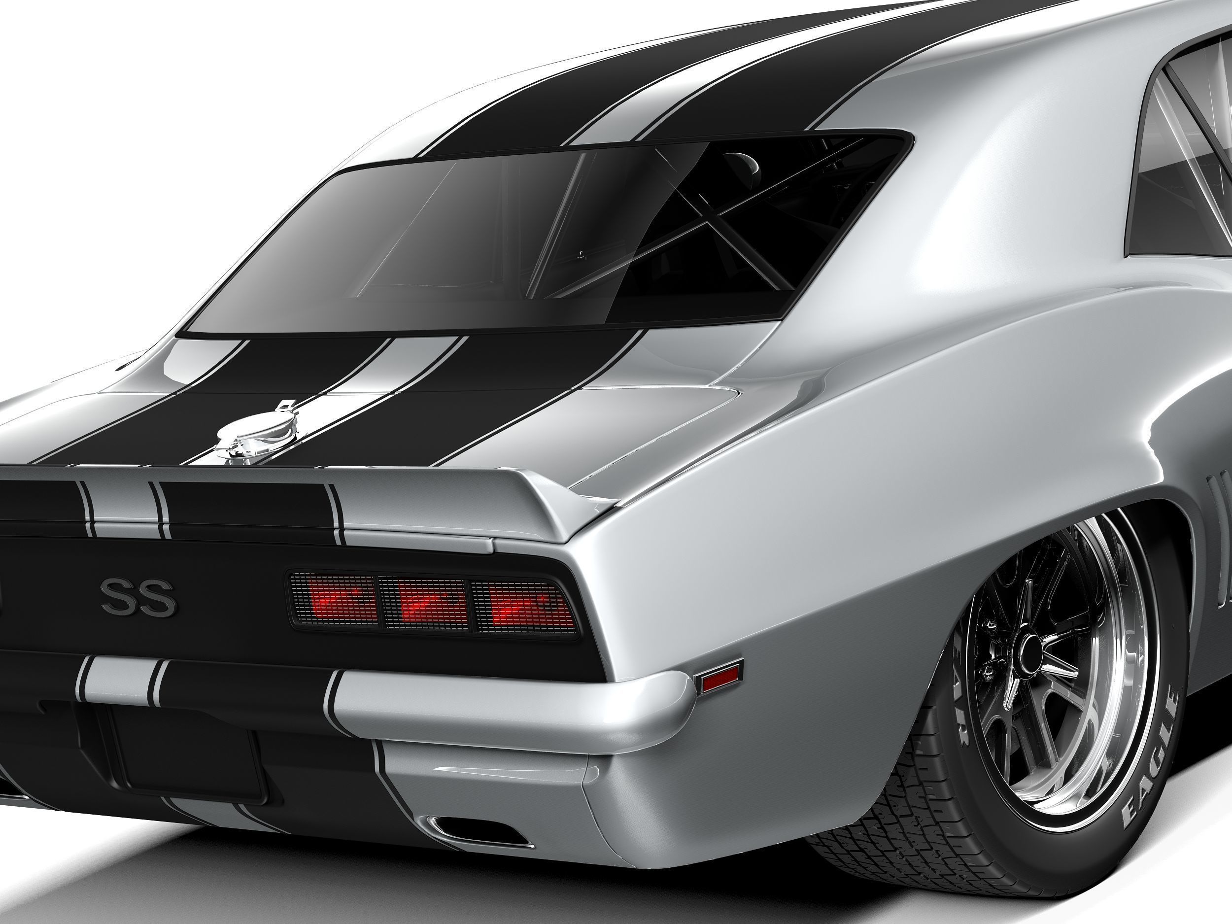 Chevrolet Camaro SS 1969 Street Rod 3D model_3
