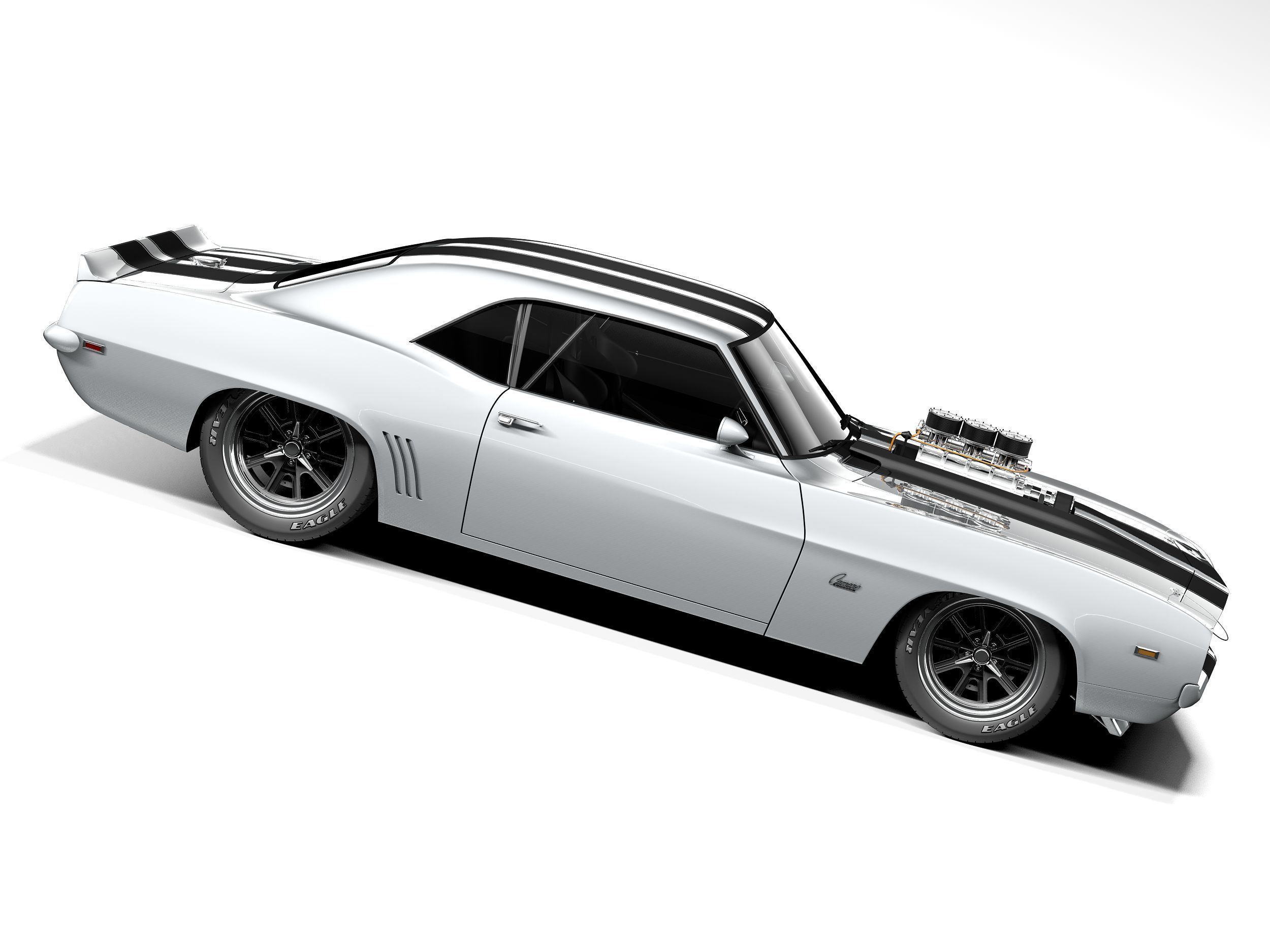 Chevrolet Camaro SS 1969 Street Rod 3D model_6