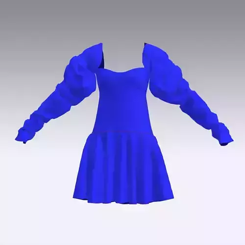 WATERMELON SLEVEE DRESS BLUE 